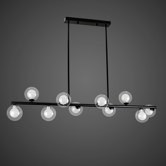 Черная люстра на планке на 10 плафонов (61-J2023-10 BK+CLWH) – фото ...