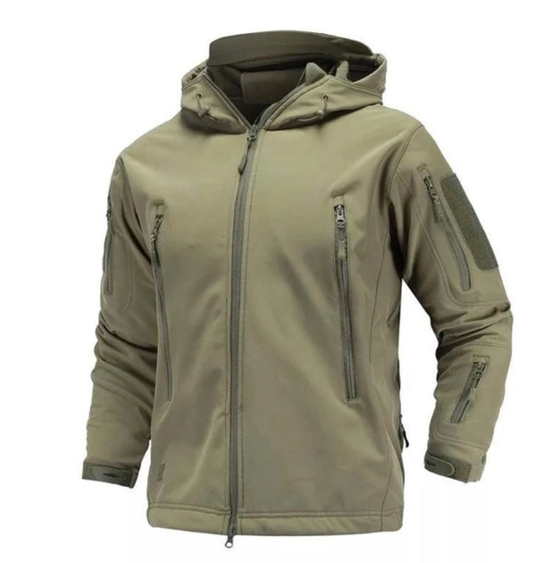 Тактическая мужская куртка Softshell зеленая 4хл - изображение 1