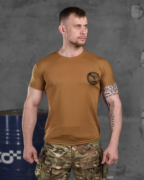 Армейская мужская футболка Военная Разведка потоотводящая M койот (85916) - изображение 1