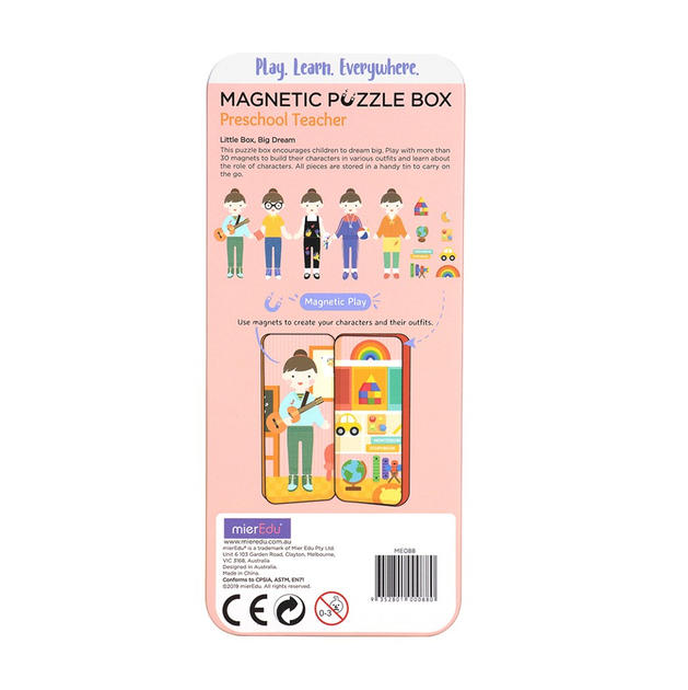 Puzzle magnetyczne MierEdu Dream Big Preschool Teacher 30 elementów (9352801000880) - obraz 3