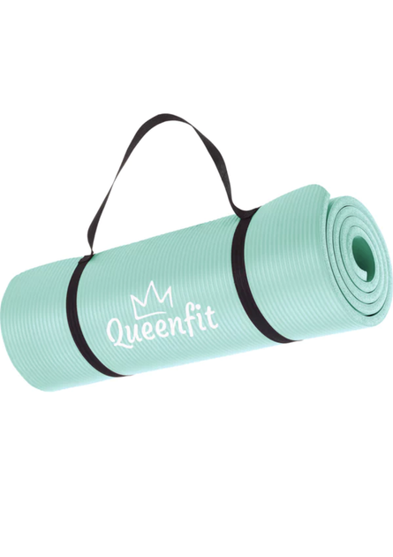 Коврик (мат) для йоги и фитнеса Queenfit NBR 1,5см бирюзовый - изображение 7