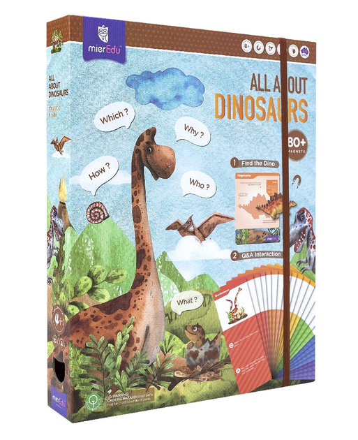 Puzzle magnetyczne MierEdu Wszystko o dinozaurach 80 elementów (9352801000989) - obraz 1