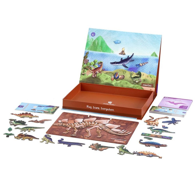 Puzzle magnetyczne MierEdu Wszystko o dinozaurach 80 elementów (Duński) (5745000391226) - obraz 1