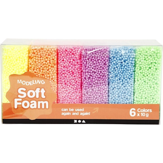 Zestaw do lepienia Creativ Company Soft Foam Clay Neon Colours 6 x 10 g (5712854177474) - obraz 1
