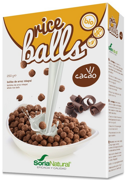 Сухий сніданок Soria Natural Alecosor Rice Balls Chocolate 250 г (8422947805210) - зображення 1