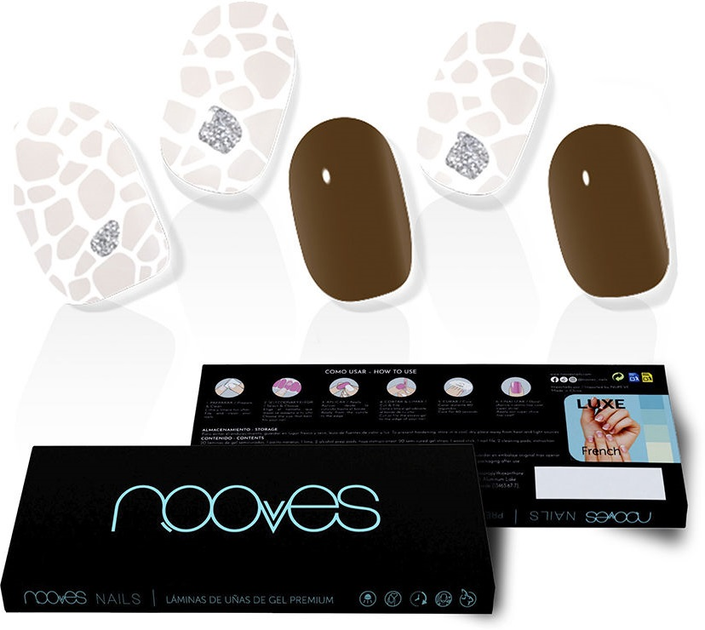 Набір накладних нігтів Nooves False Nails Gel Self-Adhesives Suzanne Premium Glam Glitter 20 шт (8436613950586) - зображення 1