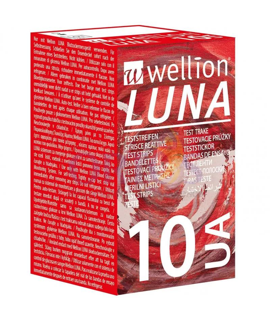 Тест смужки для тестування рівня сечової кислоти у крові на 10 показників Wellion Luna - изображение 1