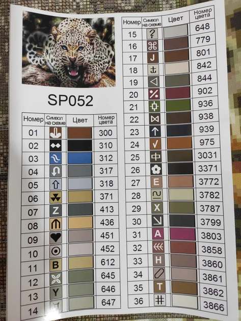 Алмазна мозаїка Погляд леопарда 40х50 см ColorArt SP052 - зображення 4