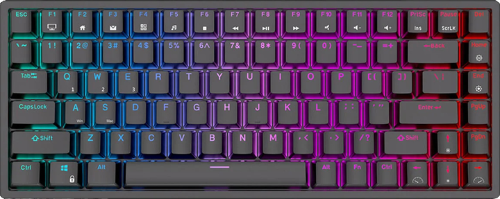 Клавіатура бездротова Royal Kludge RK84 RGB Brown switch Black (6935280813542) - зображення 1