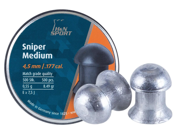 Пули свинцовые H&N Sniper Medium 0,55 г 500 шт - изображение 1