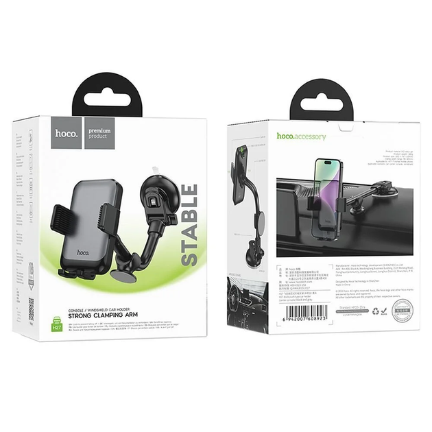 Автодержатель для телефона HOCO H27 Rock push-type car holder(center console) - Фото 2 Автодержатель для телефона HOCO H27 Rock push-type car holder(center console) - изображение 2