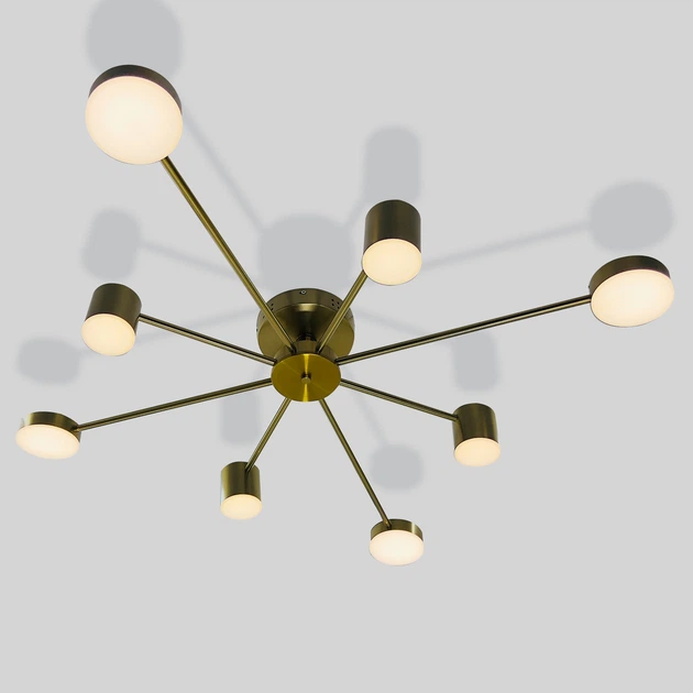 Люстра світлодіодна LED LOFT Свет SY-7800/8 CP на 8 модулів Темно-золотиста - изображение 2
