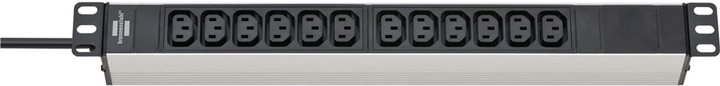 Blok gniazd Brennenstuhl Alu-Line 19" dla szafy serwerowej 12 x gniazd IEC 10A 3500W 2 m (4007123662692) - obraz 1