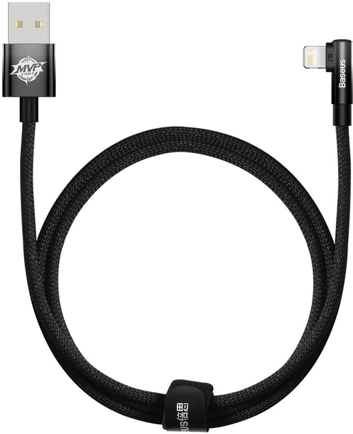 Кабель зарядный Baseus MVP 2 Elbow-shaped USB - Lightning угловой 2.4A 1 м Black (CAVP000001) - Фото 3 Кабель зарядный Baseus MVP 2 Elbow-shaped USB - Lightning угловой 2.4A 1 м Black (CAVP000001) - изображение 3