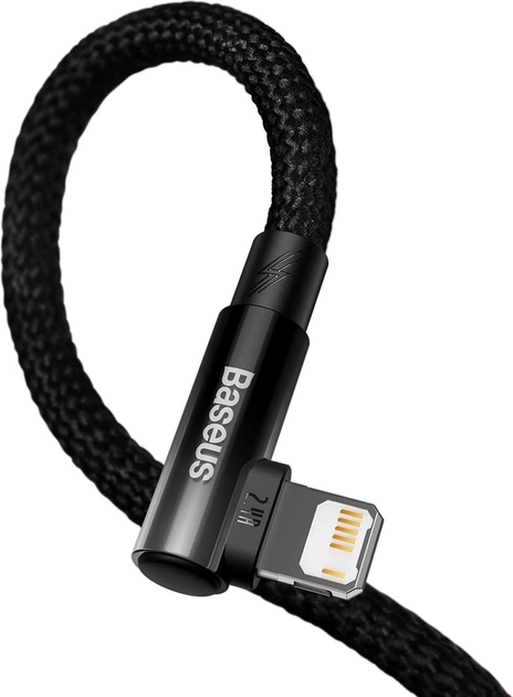 Кабель зарядный Baseus MVP 2 Elbow-shaped USB - Lightning угловой 2.4A 1 м Black (CAVP000001) - Фото 4 Кабель зарядный Baseus MVP 2 Elbow-shaped USB - Lightning угловой 2.4A 1 м Black (CAVP000001) - изображение 4