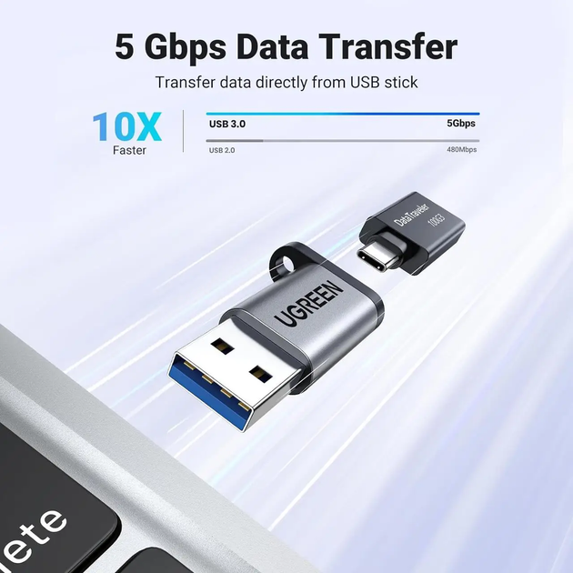 Адаптер UGREEN US276 USB3.0 to Type-C Space Gray (50533) - Фото 4 Адаптер UGREEN US276 USB3.0 to Type-C Space Gray (50533) - изображение 4