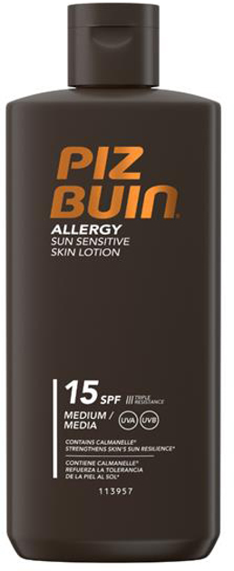 Сонцезахисний лосьйон Piz Buin Allergy Lotion Spf15 200 мл (3574661467160) - зображення 1