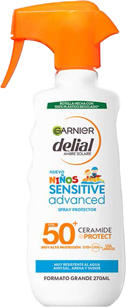 Spray przeciwsłoneczny Garnier Delial Ninos Sensitive Advanced Spray Protector SPF50+ 270 ml (3600542522878) - obraz 1