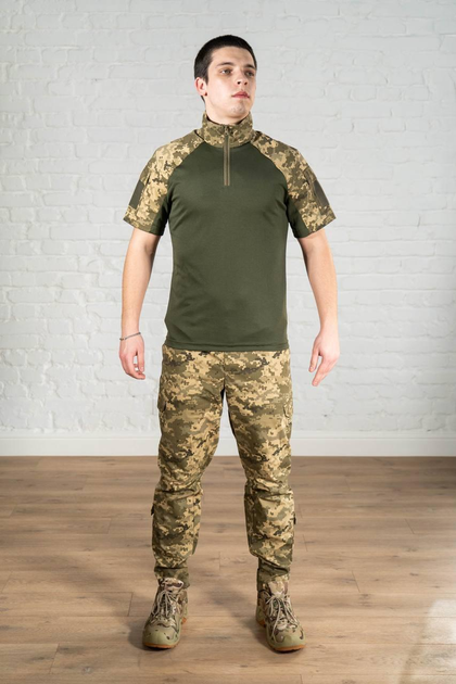 Військова форма убакс з коротким рукавом та штани CoolMax ріп-стоп tactical Піксель Олива (587) , XL - зображення 1