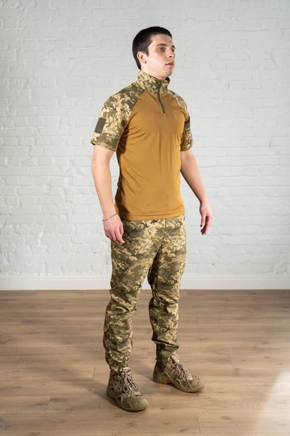 Форма тактическая убакс с коротким рукавом и штаны рип-стоп CoolMax tactical Пиксель Койот (588) , L - изображение 2