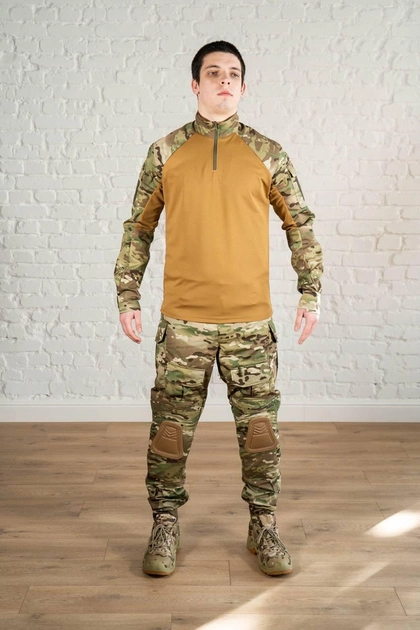 Армійська форма убакс та штани з наколінниками ріп-стоп CoolMax tactical Койот Мультикам (598) , XL - зображення 1
