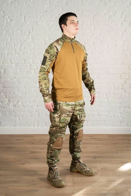 Армейская форма убакс и штаны с наколенниками рип-стоп CoolMax tactical Койот Мультикам (598) , XL - изображение 2
