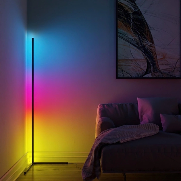 Підлогова кутова LED лампа STAND Торшер RGB підсвічування з пультом дистанційного керування 1.2м від USB 24Вт - зображення 9