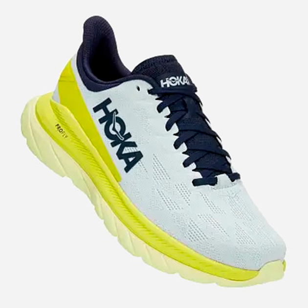 Чоловічі кросівки для бігу HOKA ONE ONE Mach 4 1113528 42 2/3 Блакитні з жовтим (194715341173) - зображення 2