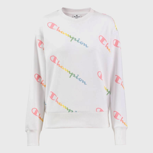 Bluza bez kaptura damska Champion 114078-WL001 L Biała (8053305445887) - obraz 1