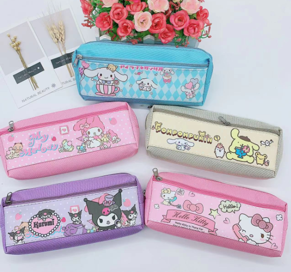 Пенал косметичка Куроми, аниме, (Kuromi ) геншен, манги, hello kitty, Санрио Китти Мелоди на 2 отделения фиолетовый (AN)31438 - изображение 3