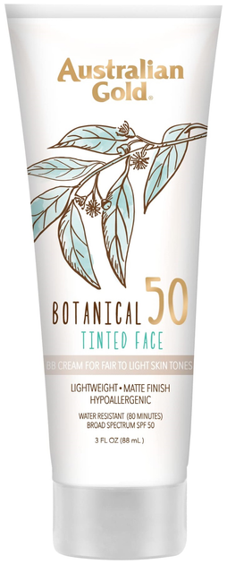 Krem do twarzy Australian Gold Botanical Sunscreen Tinted Face Cream Light SPF 50 przeciwsłoneczny 88 ml (0054402730188) - obraz 1