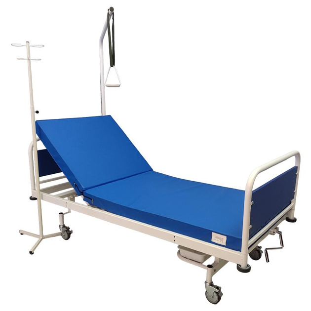 Ліжко медичне функціональне Riberg АН5-11-02 2-х секційне з металевими ламелями для лікування та реабілітації пацієнтів (комплект) - зображення 1