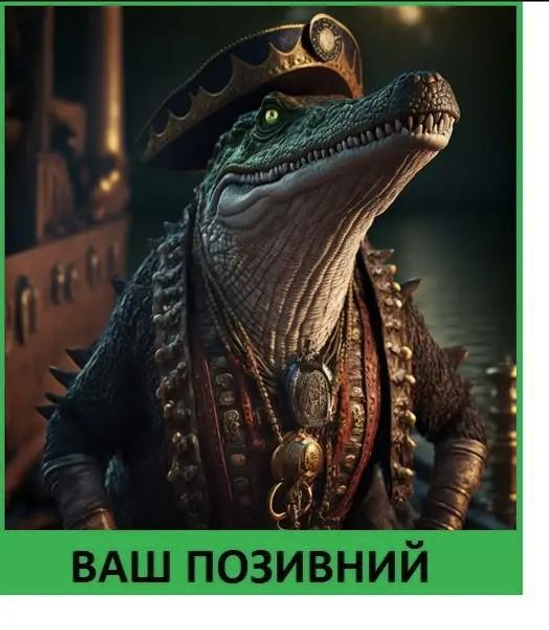 Шеврон патч "Крокодил пират" на липучке велкро - изображение 1