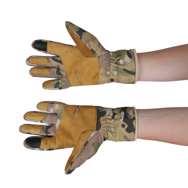 Тактические зимние перчатки Softshell мультикам S - изображение 2