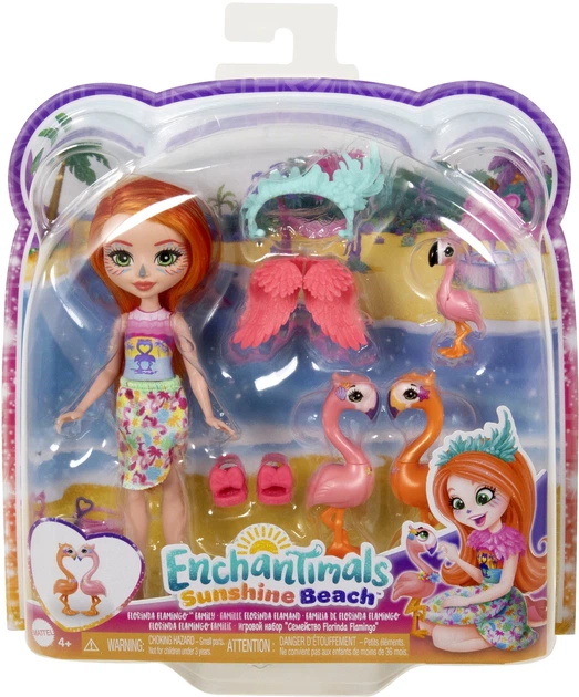 Набір люльки Enchantimals Florinda Flamingo Family + тварини (0194735188246) - зображення 4