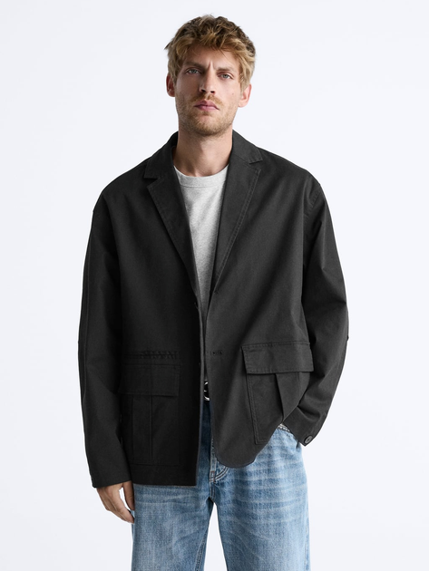 Пиджак мужской Zara 749231746 L Черный (1159800151) – в интернет ...