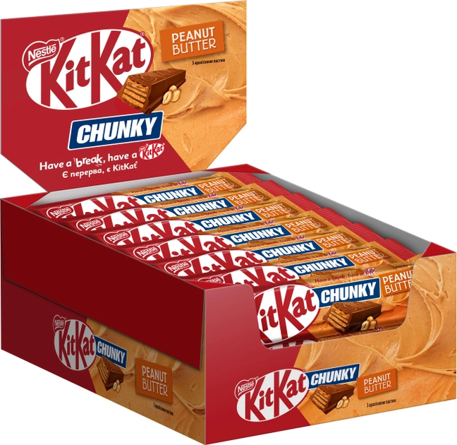Акція на Упаковка батончиків KitKat Chunky з арахісовою пастою 42 г х 24 шт від Rozetka