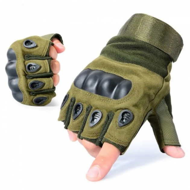 Тактичні рукавички Oakley без пальців Оліва, XXL - зображення 2
