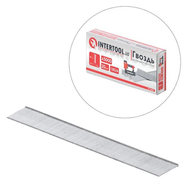 Цвях для степлера Intertool 1,0x1,25мм 5000шт (PT-8620) - Фото 1 Цвях для степлера Intertool 1,0x1,25мм 5000шт (PT-8620) - зображення 1