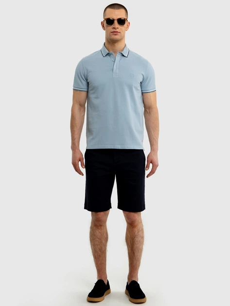 Поло довге чоловіче Big Star Cardi S Блакитне (5900714699659) - зображення 5