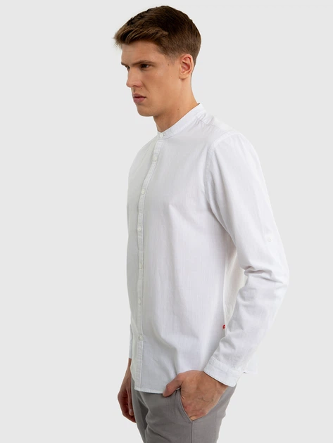 Сорочка бавовняна чоловіча Big Star Janer XL Біла (5900714716318) - зображення 3