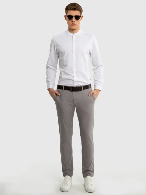 Сорочка бавовняна чоловіча Big Star Janer XL Біла (5900714716318) - зображення 4