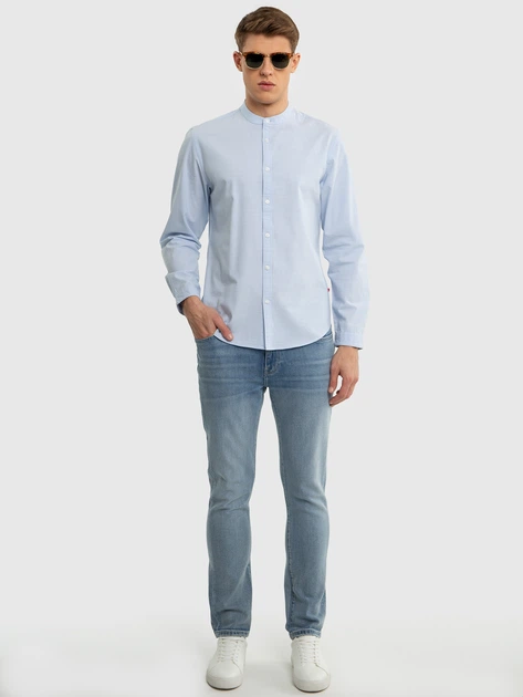 Сорочка бавовняна чоловіча Big Star Janer M Блакитна (5900714716363) - зображення 3