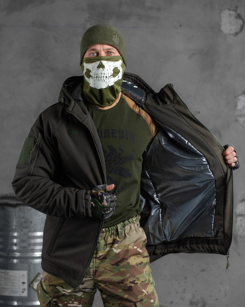 Зимняя тактическая куртка softshell omniheat олива paradigma XL - изображение 1