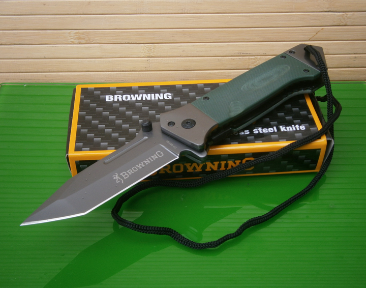 Ніж складань Browning US Tanto G10 оливковий 22 см - зображення 1