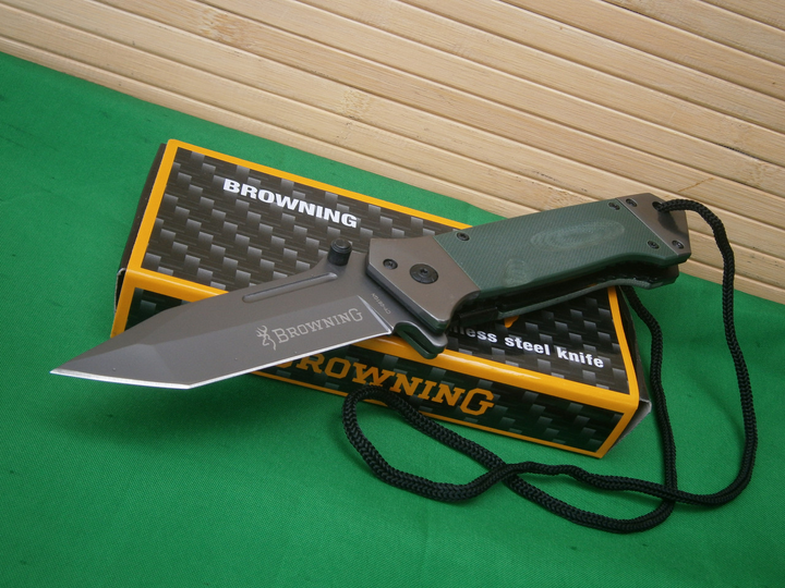 Ніж складань Browning US Tanto G10 оливковий 22 см - зображення 2