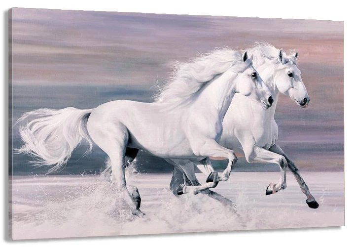 Картина на холсте в гостиную / спальню Пара Коней MLP_256 (60х100 см) - Фото 1 Картина на холсте в гостиную / спальню Пара Коней MLP_256 (60х100 см) - изображение 1