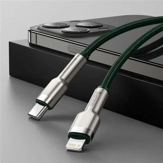 Кабель Baseus USB Type C - Lightning 2 м Green (CATLJK-B06) - зображення 2