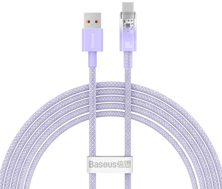 Кабель Baseus Explorer USB Type A - USB Type C 1 м Purple (CATS010405) - зображення 1