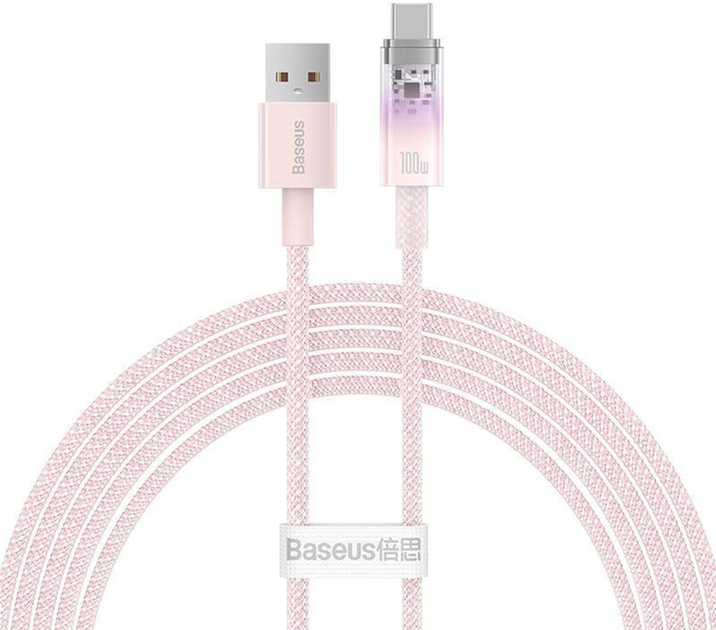 Кабель Baseus Explorer USB Type A - USB Type C 1 м Pink (CATS010504) - зображення 1